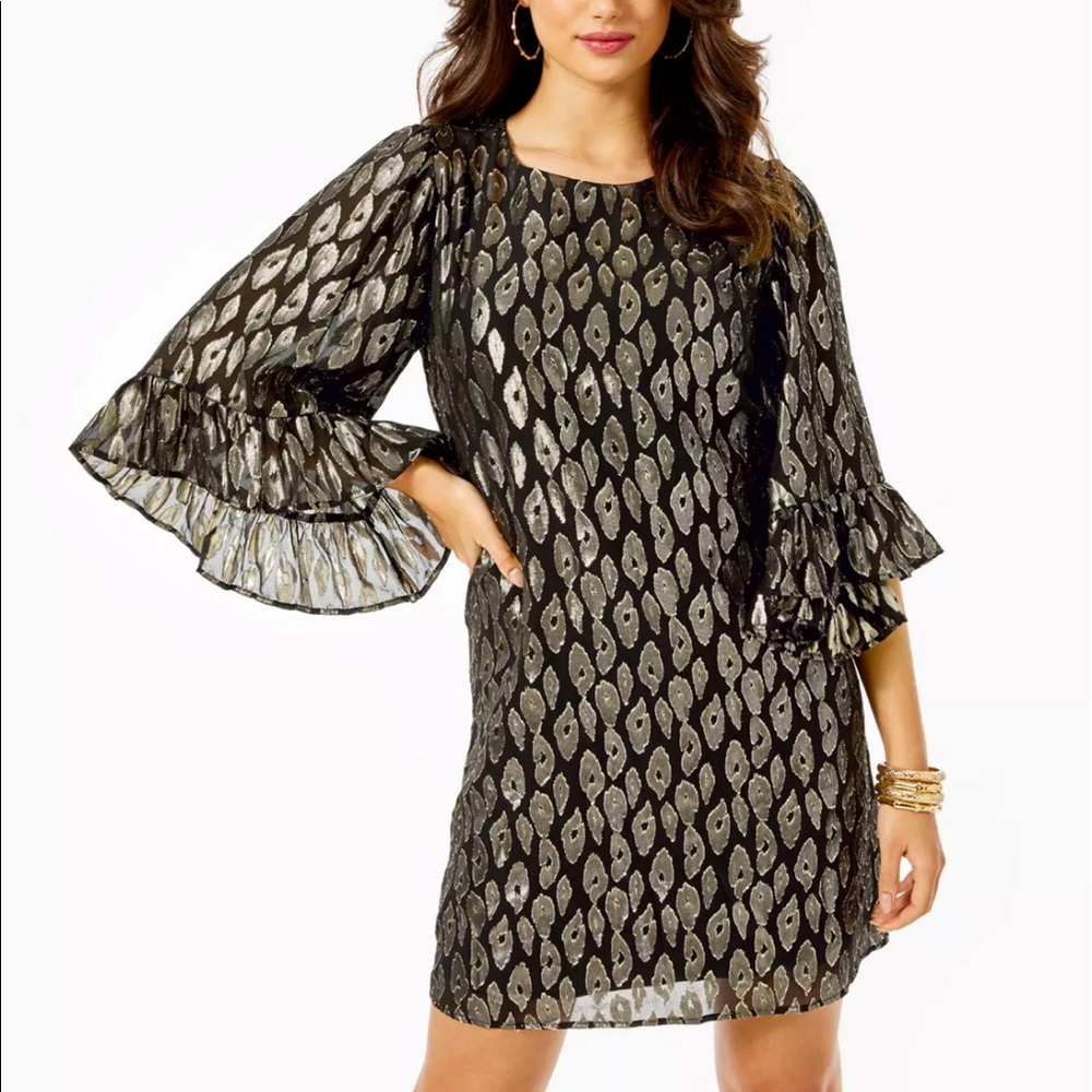 Lilly Pulitzer Francis onyx leopard gold